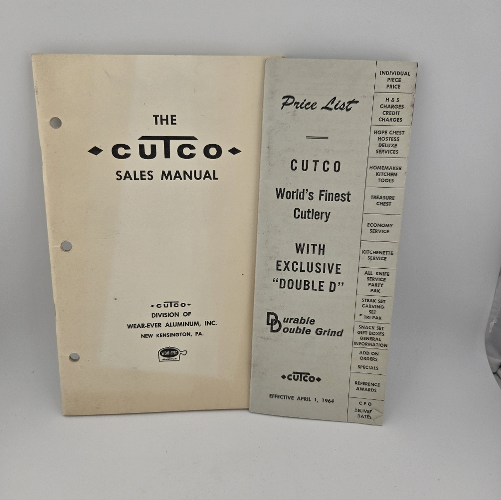Vtg Cutco Sales Manual And Price List